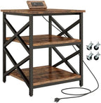METYERRY 23.6"x23.6" Large Printer Stand with Power Outlet, 3 Tier Cart by METYERRY