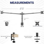 VIVO Premium Dual Ultra Wide LCD LED 40 to 45 inch Monitor Desk Mount, Heavy Duty, Adjustable Telescoping Arms, Flush Wall Setup, Fits 2 Screens, Black, STAND-TS45C - Image 4