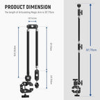 NEEWER 30" Articulating Magic Arm with Desk Super Clamp/Action Cam Mount/Phone Holder, Overhead Camera Mic Boom Stand, Compatible with GoPro iPhone DSLR Webcam Microphone Video Recording, UA056 - Image 3
