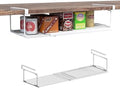 2 Pack Expandable Under Cabinet Shelf, Under Shelf Storage with 0.94 Inches Thick Clips for Kitchen Cupboard, Metal Hanging Under Desk Basket for Laundry Room, Cabinet, Shoe Rack by ROLIZOE