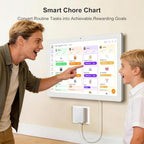 32 Inch Smart Digital Wall Calendar for Family, White - Image 4
