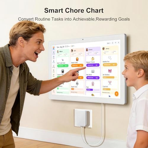 32 Inch Smart Digital Wall Calendar for Family, White - Image 4
