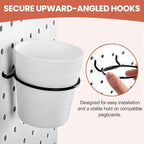 15PCS Pegboard Organizer Accessories, 5 Clear Storage Jars with Lids, 5 Bins and 5 Hanging Cups, Pegboard Containers for Garage, Workshop, Craft Room, Office and Home Organization - Image 4