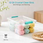 Vtopmart 4 Pack 12 Qt Clear Craft Storage Bins with Lids and Latches - Image 4