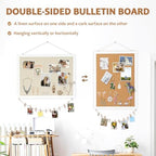 Double-Sided Wood Framed Cork Board with Linen, 36" x 24" - Image 2