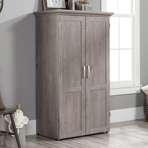 Sauder Miscellaneous Storage Craft & Sewing Armoire, L: 35.112" x W: 21.81" x H: 61.58", Mystic Oak - Image 2