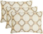 The HomeCentric Designer Lumbar Pillow Cover Ivory 12"x22" (30x55 cm) Cotton Linen Embroidery, Handmade, Pearl Oblong Pillow Cover, Geometric Contemporary Style - Penina - Image 5
