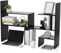 Briwooody Expandable Dorm Desk Hutch Adjustable Desktop Bookshelf,Black by Briwooody