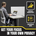 OBEX Frosted Acrylic Desk Mounted Privacy Panel, 12" x 72", Frosted - Image 5
