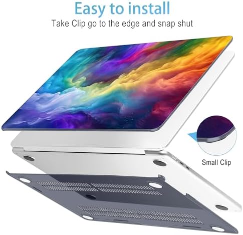 Mektron for 2026/2025/2024/2023 MacBook Air 15 INCH M5 A3448 /M4 A3241 /M3 A3114 /M2 A2941 Case, Printed Plastic Hard Shell Cover with 15.3" Liquid Retina Display Touch ID, Rainbow Cosmic - Image 5