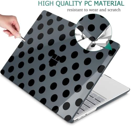 Case for Surface Laptop 5/4/3 13.5" 1951/1868, Black Polka Dots - Image 4