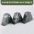 Karibiber Marble Bookends for Heavy Books, Decorative Bookends for Shelves, Green Stone Book Ends, Heavy-Duty Book Ends for Hardback Book & Cookbooks, Unique Book Stopper & Holder, Set of 2 - Image 6