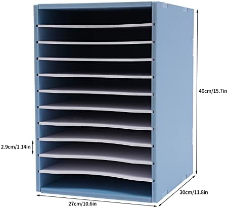 11 Slots Desktop File Sorter Paper Organizer Mail Organizer with Adjustable Drawer Literature Organizer Vertical Desktop Sorter Letter-size Shelves Durable Laminate Finish for Office School & Home - Image 2