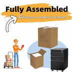 Guizeeopo Filing Cabinets for Home Office, Mobile File Cabinet with Lock, 3 Drawer Filing Cabinet for A4/Letter/Legal Size Folder, Fully Assembled Except Casters, Matte Black - Image 3