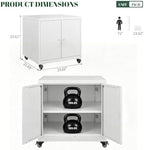 23.6“H Metal Printer Cabinet with Storage & Adjustable Shelf - Image 2