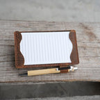 Genuine Leather Note Index Card Holder Slim Pocket Sleeve 3 x 5 Cover for Travel Sleeve 3" x 5" (12.7cm x 7.6cm) Vertical Note Card Case Weatherproof 05 (Flower Brown, 3 x 5) - Image 5