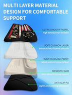 Ergonomic Wave Wrist Rest with Keyboard Stand, Cushioned Palm Rest, Comfortable Integrated Memory Foam for Natural Typing and Relieve Wrist Pain, US Flag - Image 3