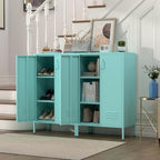 IRONFFICE Metal Accent Cabinet, Steel Cabinet Organizers and Storage, Metal Cabinet with Adjustable Shelves, 2 Doors Storage Cabinet for Living Room, Hallway, Office, Blue - Image 7
