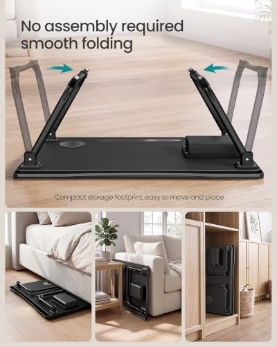 SONGMICS Foldable Lap Desk, Portable Bed Desk Table Tray w/Cup Holder Tray - Image 5