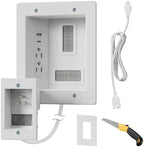 Mount-It in-Wall TV Cable Management Kit, USB-C, Dual Outlet, Cord Hider by Mount-It