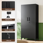 Letaya 71" H Metal Storage Cabinet with 2 Doors and 4 Shelves,Tall Kitchen Pantry Cabinets,Utility Pantry Organizers for Cupboard/Dining/Bathroom/Home Office/Garage, Steel Tool Cabinets - Image 4