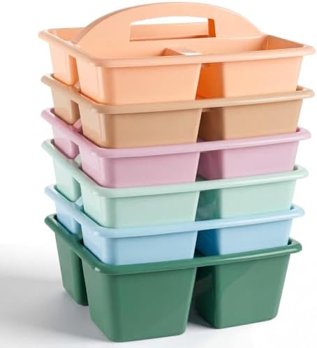 Kathfly 18 Pack Classroom Caddy Organizer with Handle Bulk, Morandi Color by Kathfly