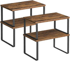 SONGMICS Cabinet Organizer Shelf, Set of 4 Spice Rack, Kitchen Storage by SONGMICSbySONGMICSHOME