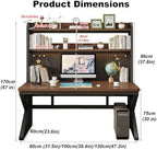 Gaming Desk with Hutch and Pegboard, RGB LED Lights & Charging Station - Image 2