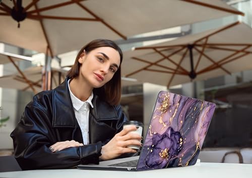 DONGKE for MacBook Air 13 Inch Case M5 2026 M4 2025 M3 M2 2024-2022 A3449 A3240 A3113 A2681, Plastic Hard Shell & Keyboard Cover & Screen Film for MacBook Air 13.6 Inch Case - Purple Hydrangea - Image 3