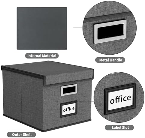File Organizer Box with Lids, Collapsible File Folder Organizer - Image 4