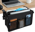 Side Desk Laptop Holder for Up to 3 Laptops, Side Desk Storage Organizer with Adjustable Divider & Soft-Lined Interior, Easy Clamp Mount Laptop Desk Holder, Fits 0.6″-3.2″ Flat Edge by Unknown