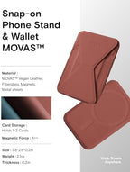 MOFT Magnetic Wallet Stand Compatible with iPhone 17/16/15/14/13/12 Series, Angle Adjustment & Magsafe Compatible MOVAS Phone Stand,Sienna Brown - Image 6