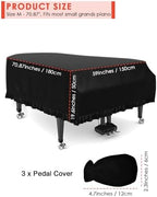 TINDTOP Grand Piano Cover, Velvet Dustproof Baby Piano Cover - Image 2