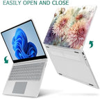 Mektron Case for 13.5" Microsoft Surface Laptop 5/4/3 with Metal Palm Rest Model 1951/1868, 2019/2021/2022 Release Plastic Hard Shell Cover with Screen Protector + Keyboard Cover, Watercolor Dahlias - Image 4