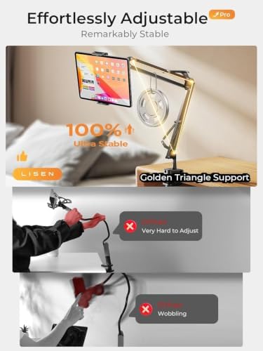 LISEN Tablet Stand iPad Holder Desk Mount, Kindle Accessories Tablet Holder - Image 4