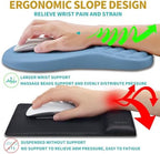 Hokafenle 2 in 1 Ergonomic Mouse Pad Wrist Support & Wrist Rest for Computer Keyboard Set, with Relieve Carpal Tunnel Pain Massage Bulge and Full Memory Gel Design (2In1 Set, Lake Blue) - Image 5