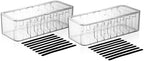 Cord Organizer Box 2 Pack – Clear Cable Organizer with Adjustable Dividers, Fits Up to 10ft Cables, Cord Storage Organizer for Chargers & Tech Accessories – Includes 16 Velcro Ties by Unknown