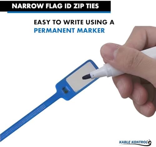 Kable Kontrol Write-On Flag Identification Zip Ties 6 Inch 100 Pcs Blue - Image 3