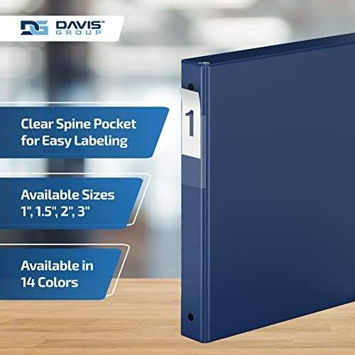Premium Economy 3-Ring Binder, Spine Label, 1" Round Rings, Royal Blue 6 Pk - Image 4