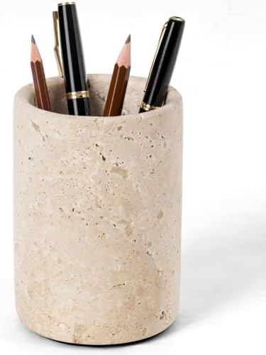 Radicaln Marble Pen Holder for Desk 4" - Pencil Holder & Makeup Brushes Cup by RADICALn