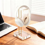 Headphone Stand Headset Holder for Desk, Solid Christal-Clear Acrylic with Gold Hardware Earphone Hanger for Gaming Room Office Accessories - Image 5
