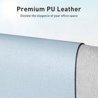 Aothia Faux Leather Desk Mat - Non-Slip PU Leather Desk Blotter, Waterproof Writing Surface, Large Desk Pad for Office & Home (Baby Blue, 55" x 17") - Image 2