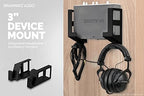 BRAINWAVZ Laptop Wall Mount and Headphone Hanger Holder, Adhesive & Screw-in, 3" Wide for Modem, Router, Mesh, TV Cable Box, Network Switch & More, Black - Image 2
