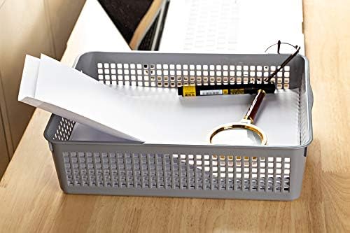 Aebeky A4 Size Plastic Paper Storage Trays,Desktop File Organizer Baskets,6-Packs (Grey) - Image 7