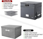 DocSafe File Box with Lock,Multi-Layer Fireproof Document Box Collapsible File Storage Organizer with Pockets/Handle,Large Portable Home Office Filing Box for Hanging Letter/Legal Size Folders,Gray - Image 7