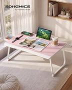 SONGMICS Foldable Lap Desk, Portable Bed Desk Table Tray w/Cup Holder Tray - Image 2