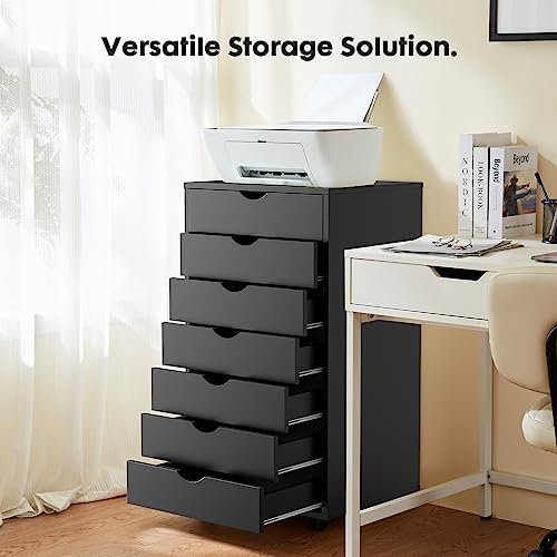 OLIXIS 7 Drawer File Cabinet on Wheels, Printer Stand - Image 4
