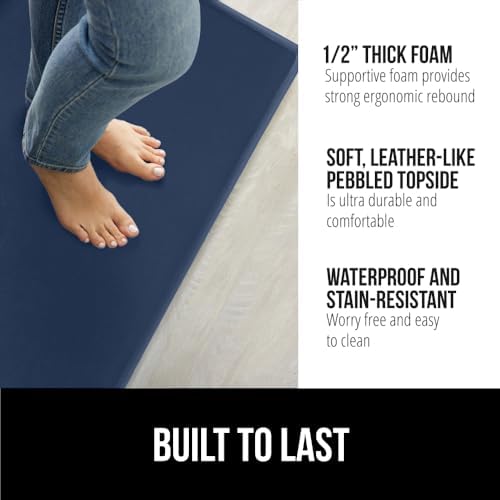 GORILLA GRIP Cushioned Kitchen Mats for Floor, 2 PK, 17x29+17x59, Navy - Image 2