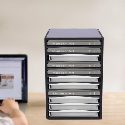 11 Slots Desktop File Sorter Paper Organizer Mail Organizer with Adjustable Drawer Literature Organizer Vertical Desktop Sorter Letter-size Shelves Durable Laminate Finish for Office School & Home - Image 3