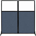 Versare Workstation Partition | Portable Wall Divider | Modern Office Cubicle | Free Standing Privacy Screen | Flexible Work Space | 66" x 70" W/Window, Ocean Fabric Panels by VERSARE